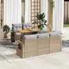 Image de vidaXL Salon de jardin avec coussins 6 pcs beige résine tressée