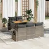 Image de vidaXL Salon de jardin 6 pcs avec coussins gris résine tressée