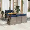 Image de vidaXL Salon de jardin 6 pcs avec coussins gris résine tressée