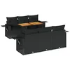 Image de vidaXL Salon de jardin 7 pcs avec coussins noir résine tressée