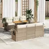 Image de vidaXL Salon de jardin avec coussins 7 pcs beige résine tressée