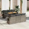 Image de vidaXL Salon de jardin avec coussins 7 pcs gris résine tressée