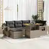 Image de vidaXL Salon de jardin avec coussins 7 pcs gris résine tressée
