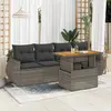 Image de vidaXL Salon de jardin 5 pcs avec coussins gris résine tressée