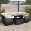 Image de vidaXL Salon de jardin 7 pcs avec coussins noir résine tressée
