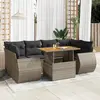 Image de vidaXL Salon de jardin avec coussins 7 pcs gris résine tressée