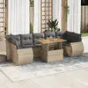 Image de vidaXL Salon de jardin avec coussins 8 pcs beige résine tressée