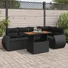 Image de vidaXL Salon de jardin 6 pcs avec coussins noir résine tressée