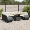 Image de vidaXL Salon de jardin 10 pcs avec coussins noir résine tressée