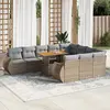 Image de vidaXL Salon de jardin 11 pcs avec coussins beige résine tressée