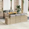 Image de vidaXL Salon de jardin avec coussins 6 pcs beige résine tressée