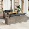 Image de vidaXL Salon de jardin 6 pcs avec coussins gris résine tressée