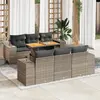 Image de vidaXL Salon de jardin avec coussins 7 pcs gris résine tressée