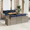 Image de vidaXL Salon de jardin avec coussins 7 pcs gris résine tressée