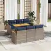 Image de vidaXL Salon de jardin avec coussins 7 pcs gris résine tressée