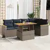 Image de vidaXL Salon de jardin 6 pcs avec coussins gris résine tressée