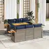 Image de vidaXL Salon de jardin avec coussins 7 pcs gris résine tressée