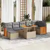 Image de vidaXL Salon de jardin avec coussins 8 pcs beige résine tressée acacia