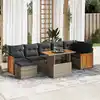 Image de vidaXL Salon de jardin avec coussins 8 pcs gris résine tressée acacia