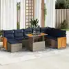 Image de vidaXL Ensemble de canapés de jardin 11 pcs et coussins rotin acacia