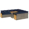 Image de vidaXL Ensemble de canapés de jardin 11 pcs et coussins rotin acacia