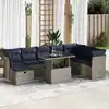 Image de vidaXL Salon de jardin avec coussins 9 pcs gris résine tressée acacia