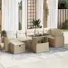 Image de vidaXL Salon de jardin avec coussins 8 pcs beige résine tressée