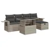 Image de vidaXL 6-delige Loungeset met kussens poly rattan lichtgrijs