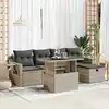 Image de vidaXL Salon de jardin 6 pcs avec coussins gris clair résine tressée