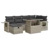 Image de vidaXL 7-delige Loungeset met kussens poly rattan lichtgrijs
