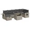 Image de vidaXL 8-delige Loungeset met kussens poly rattan lichtgrijs