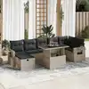 Image de vidaXL Salon de jardin 8 pcs avec coussins gris clair résine tressée