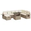 Image de vidaXL Salon de jardin avec coussins 9 pcs beige résine tressée