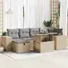 Image de vidaXL Salon de jardin avec coussins 8 pcs beige résine tressée