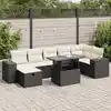Image de vidaXL Salon de jardin 5 pcs avec coussins noir résine tressée