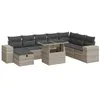Image de vidaXL Salon de jardin 9 pcs avec coussins gris clair résine tressée
