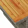 Image de vidaXL Salon de jardin avec coussins 7 pcs gris résine tressée acacia