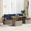 Image de vidaXL Salon de jardin avec coussins 6 pcs gris résine tressée acacia