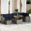 Image de vidaXL Salon de jardin 8pcs avec coussins marron résine tressée acacia