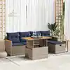 Image de vidaXL Salon de jardin avec coussins 6 pcs gris résine tressée acacia