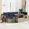 Image de vidaXL Salon de jardin avec coussins 7 pcs gris résine tressée acacia