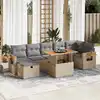 Image de vidaXL Salon de jardin avec coussins 5 pcs beige résine tressée