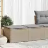 Image de vidaXL Salon de jardin avec coussins 2 pcs beige résine tressée acacia