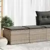 Image de vidaXL Salon de jardin 2 pcs avec coussins gris résine tressée acacia