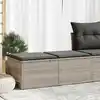 Image de vidaXL Salon de jardin 2 pcs avec coussins gris clair polyrotin acacia