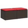 Image de vidaXL 2-delige Loungeset met kussens poly rattan acacia bruin