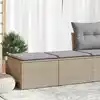 Image de vidaXL Salon de jardin avec coussins 2 pcs beige résine tressée acacia