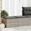 Image de vidaXL Salon de jardin 2 pcs avec coussins gris clair polyrotin acacia