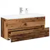 Image de vidaXL Armoire lavabo avec bassin intégré vieux bois