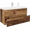 Image de vidaXL Meuble lavabo avec bassin et robinet intégrés vieux bois